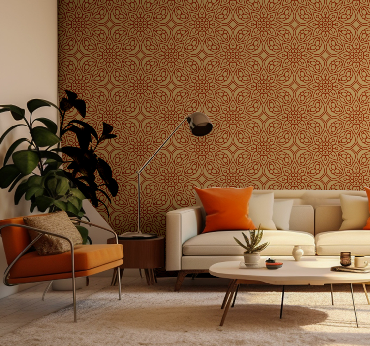 Bloemen behang Vintage mandala-elementen - TenStickers