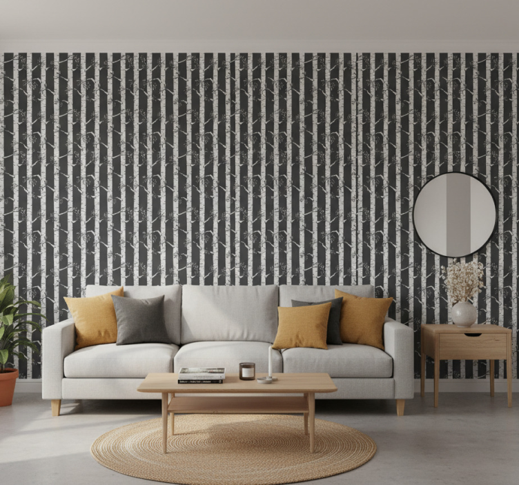 Behang boom heldere bomen in scandinavische stijl - TenStickers