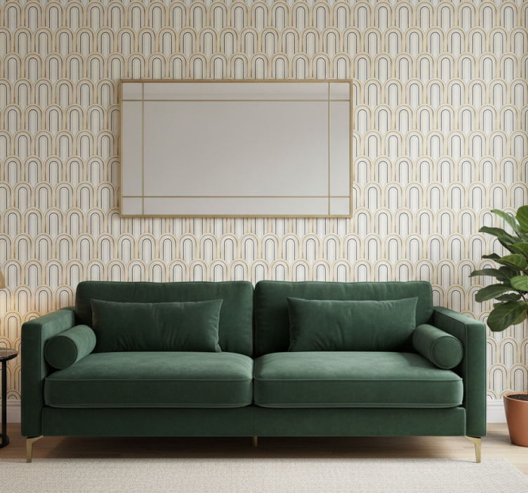 Behang geometrisch art deco geometrische figuren - TenStickers