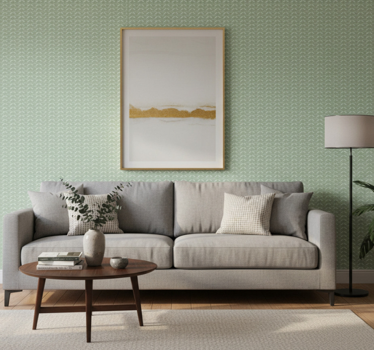 Behang geometrisch chevron patroon groen - TenStickers