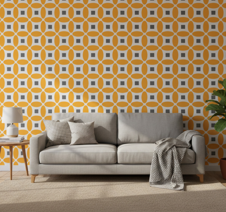 Behang geometrisch met geometrische cirkels - TenStickers