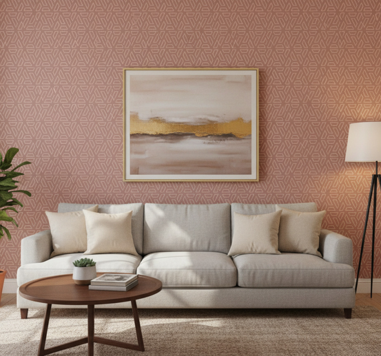 Behang geometrisch stijlvol bruin element - TenStickers