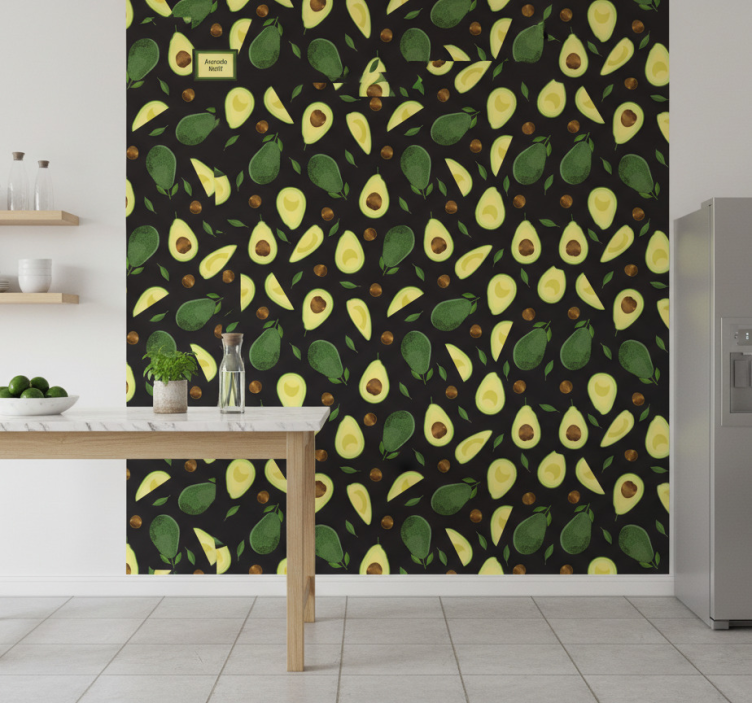 Behang keuken avocado motief - TenStickers