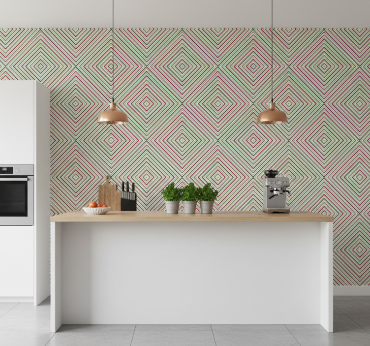 Behang print geometrisch gestyleerde vormen - TenStickers
