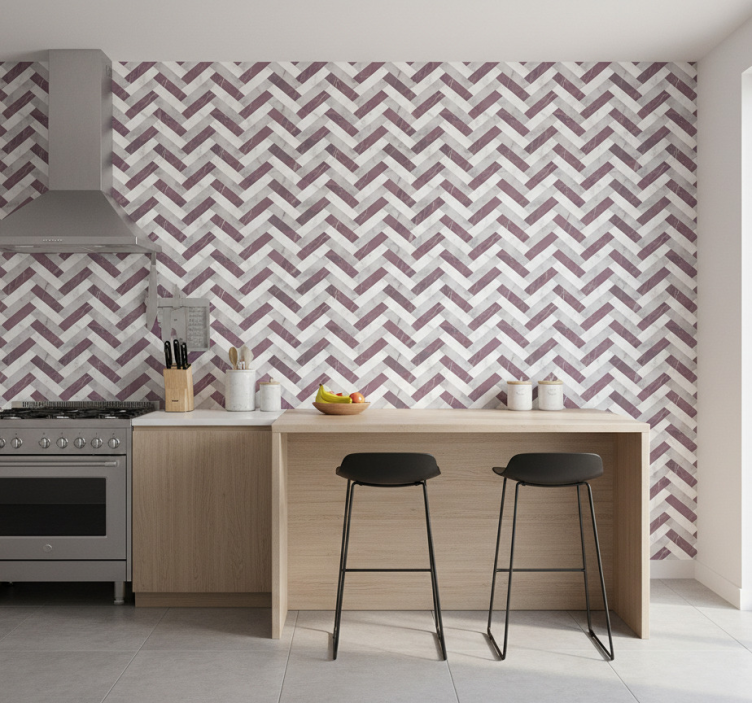 Behang print visgraat marmer patroon - TenStickers