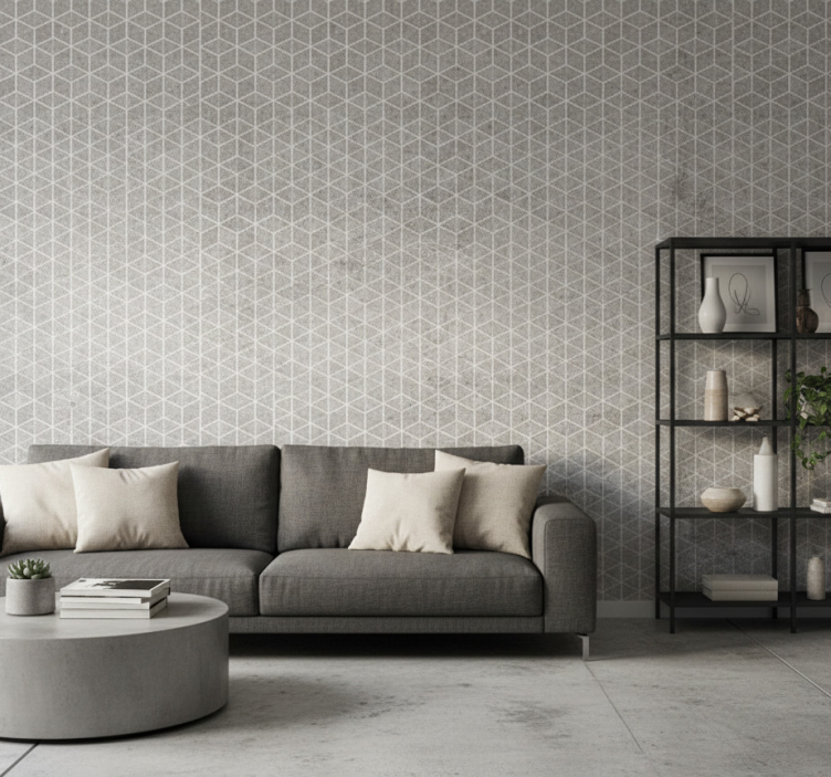 Behang rustiek geometrisch beton industrieel decor - TenStickers
