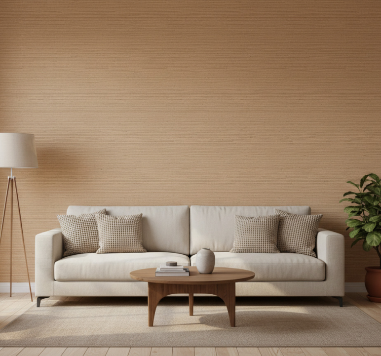 Behang rustiek gestreepte lichtbruine planken - TenStickers