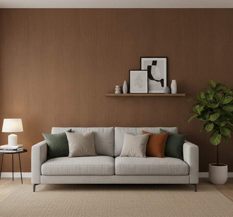 Behang rustiek houten effect donkerbruin - TenStickers