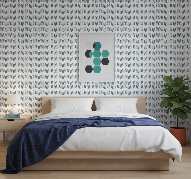 Behang scandinavië blauwe pijlen - TenStickers