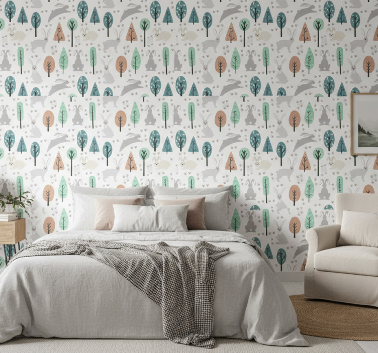 Behang scandinavië bosdieren - TenStickers