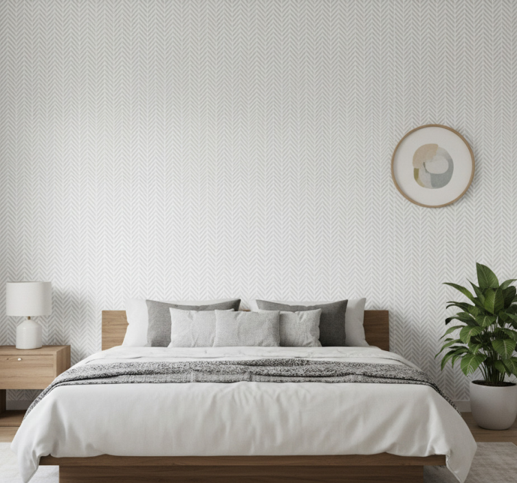 Behang scandinavië grijze abstracte zigzag lijnen - TenStickers