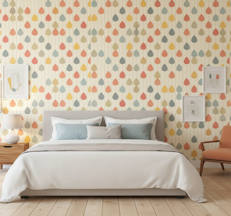 Behang scandinavië kleurrijke watervallen druppels - TenStickers