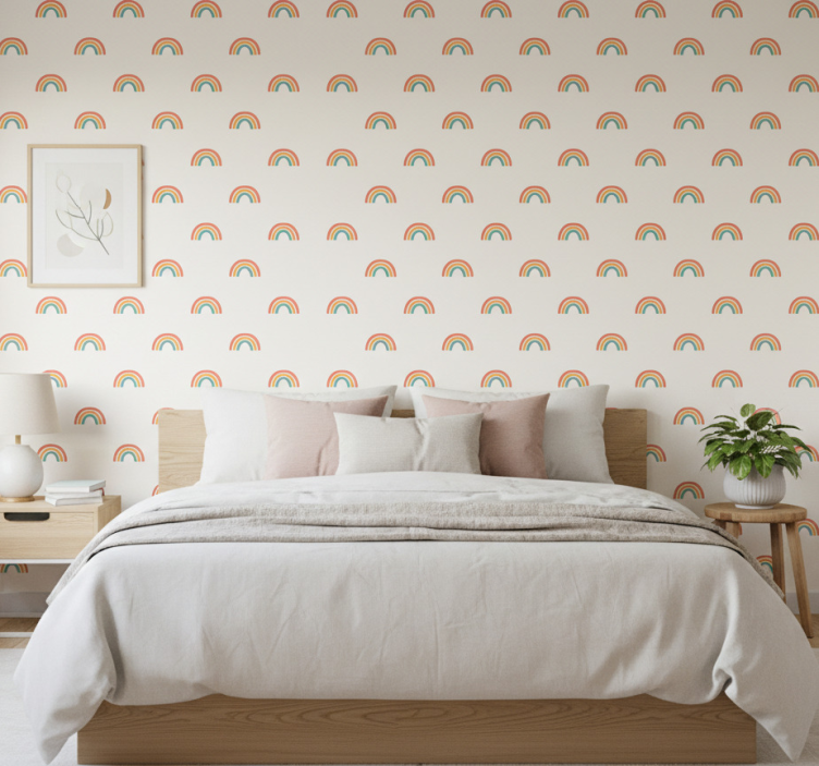 Behang scandinavië kleurrijke watervallen van regenbogen - TenStickers