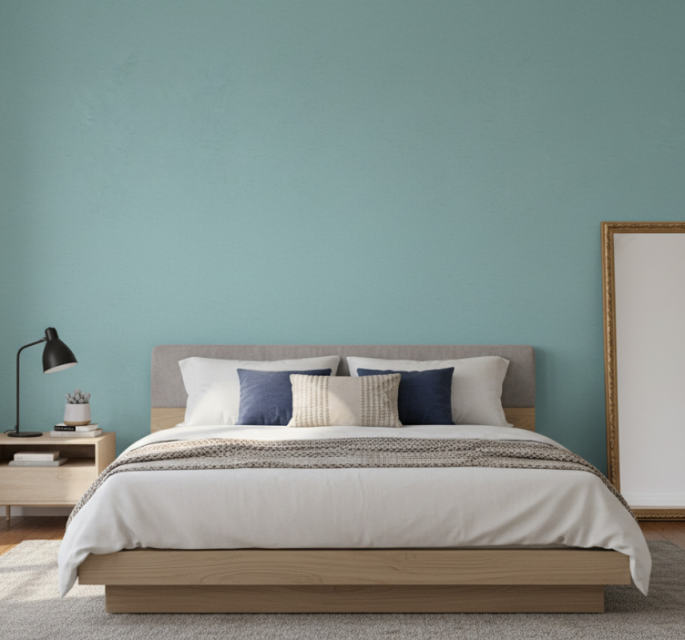 Behang scandinavië tealblauw monochroom - TenStickers