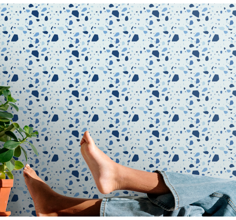 Steen behang Blauw terrazo - TenStickers