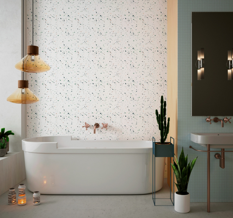 Steen behang Witte terrazo - TenStickers