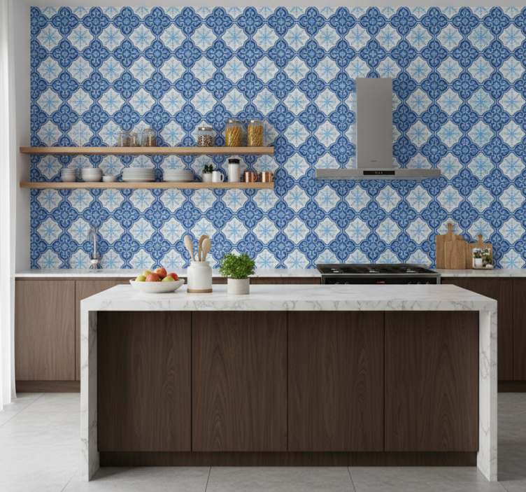 Behang tegels sneeuwvlokembleem - TenStickers