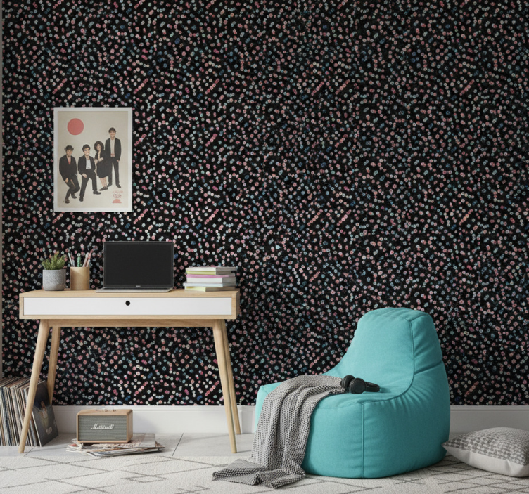 Behang tienerkamer kleurrijk stippenpatroon - TenStickers