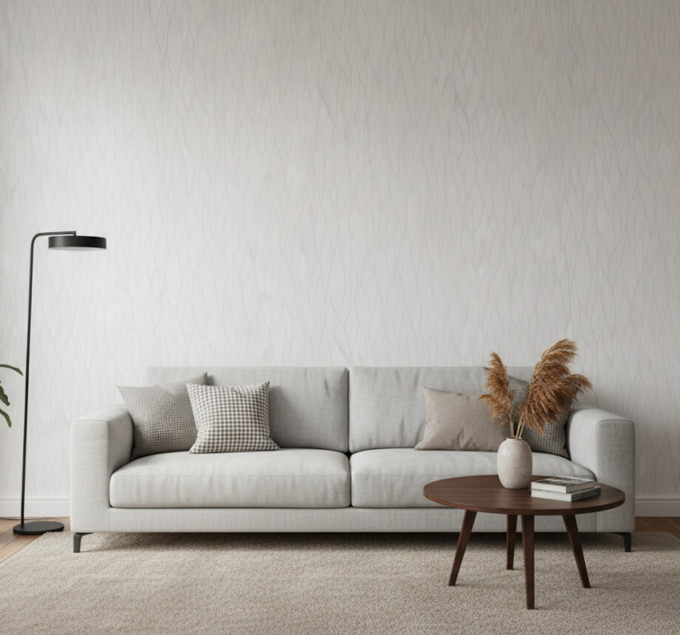 Behang woonkamer golvende lijnen - TenStickers