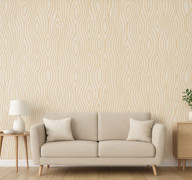 Behang woonkamer lichte houtlook - TenStickers