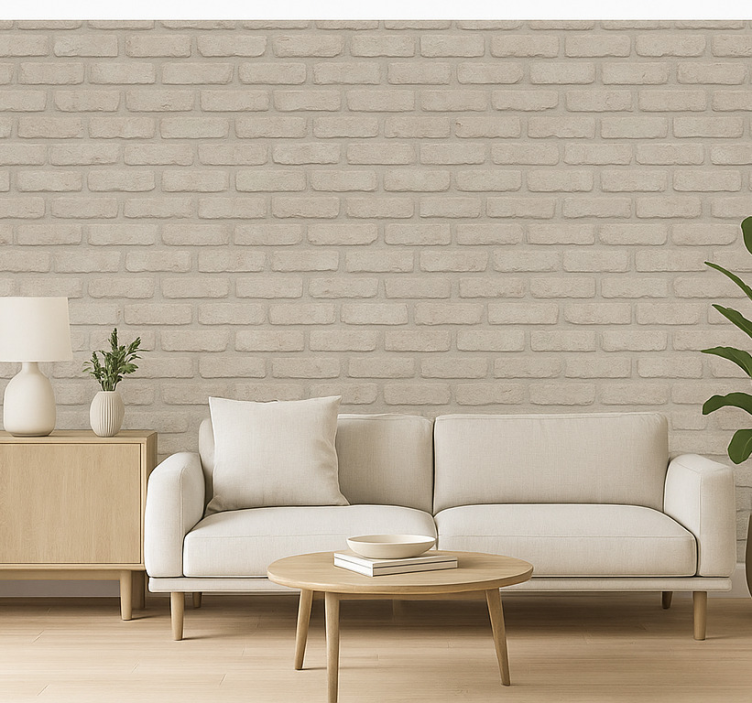 Behang woonkamer oude heldere bakstenen - TenStickers