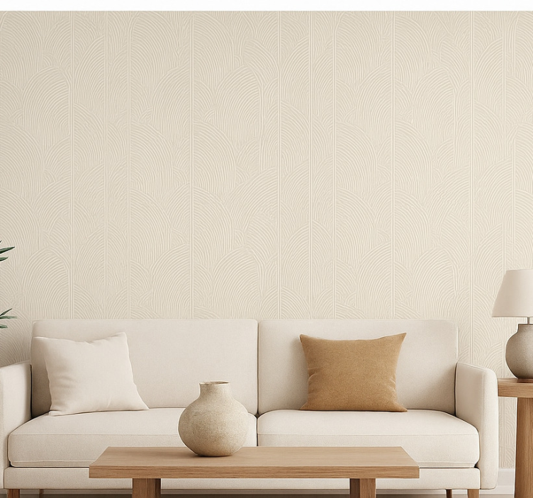 Behang woonkamer soft boog geometrisch patroon - TenStickers