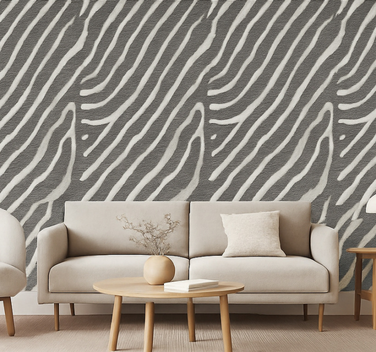 Behang woonkamer zebra dierenprint - TenStickers