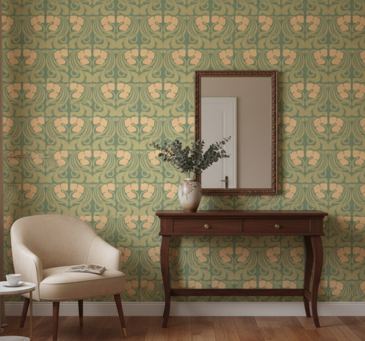 Behangpapier gang art nouveau patroon - TenStickers