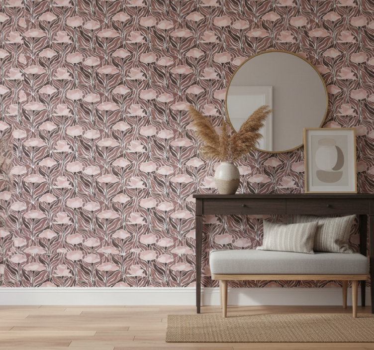Behangpapier gang elegante beige patronen - TenStickers
