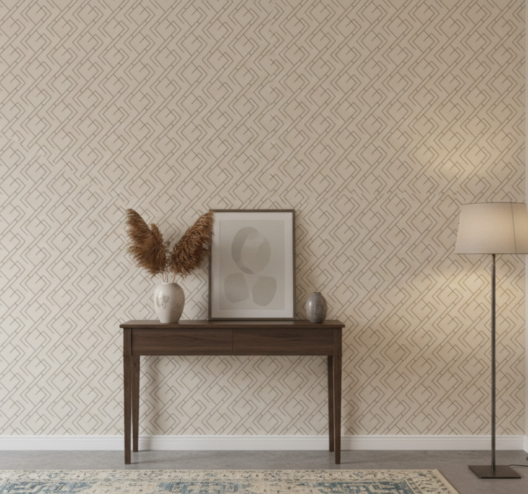 Behangpapier gang geometrisch labyrint ontwerp - TenStickers