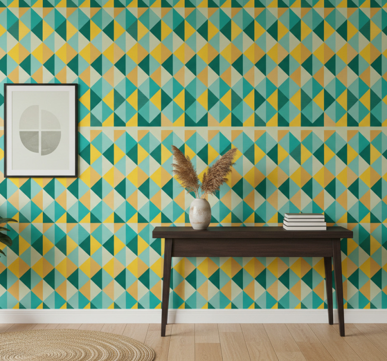 Behangpapier gang geometrische driehoek array - TenStickers