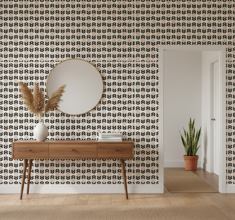 Behangpapier gang geometrische herhaling beige - TenStickers