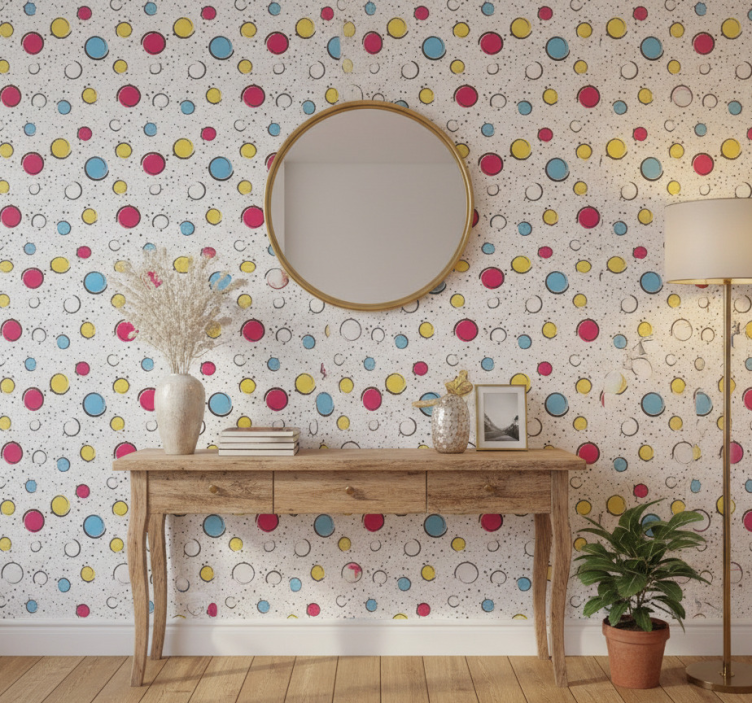 Behangpapier gang multicolor stippen - TenStickers