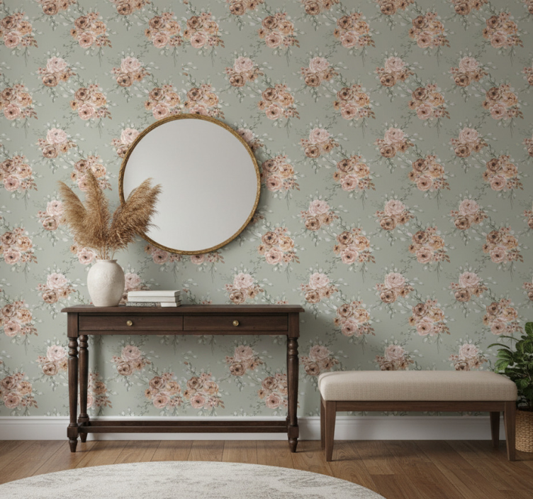 Behangpapier gang prachtig beige arrangement - TenStickers