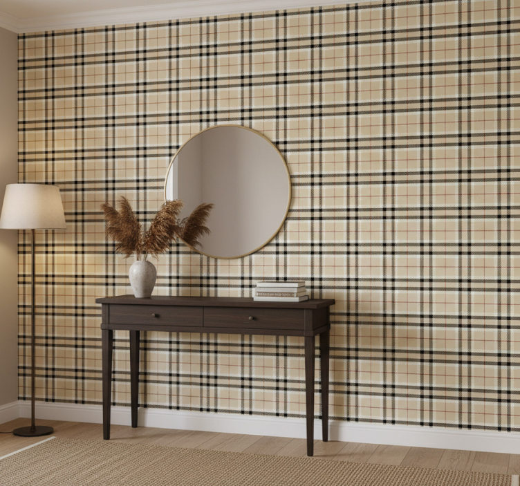 Behangpapier gang ruitjesmotief - TenStickers