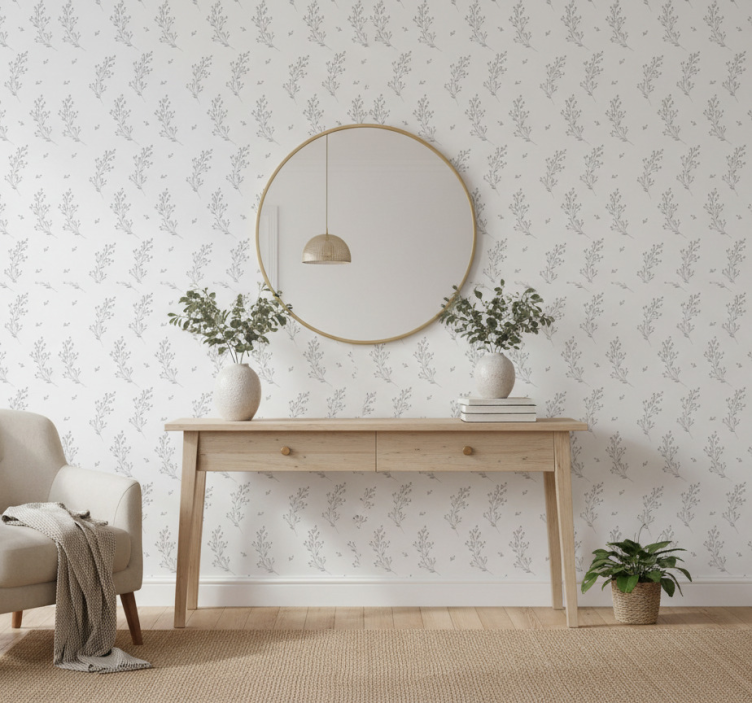 Behangpapier gang subtiel bloesem motief - TenStickers