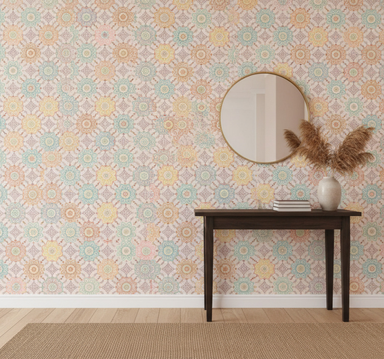 Behangpapier gang vibrant bloem concept - TenStickers