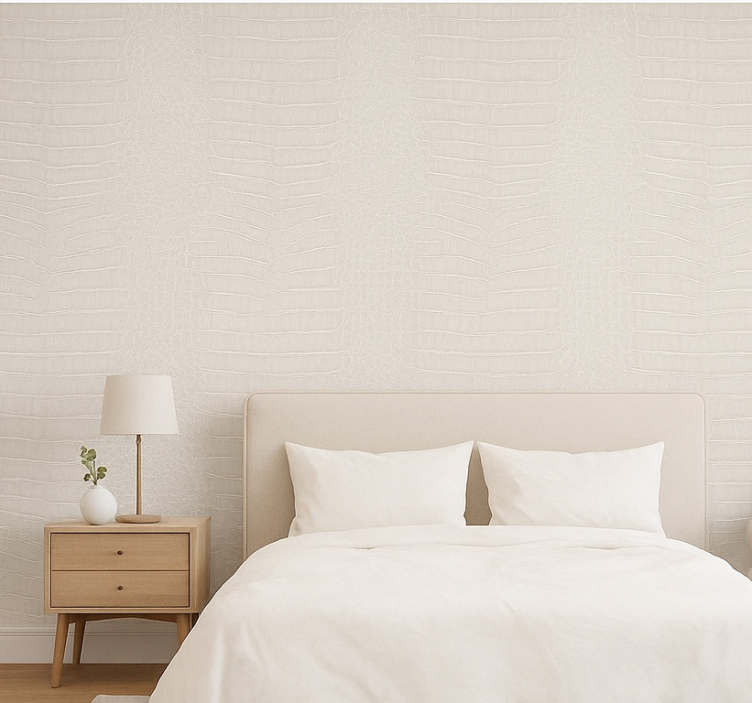 Behangpapier hoofdslaapkamer nep krokodillenleer - TenStickers