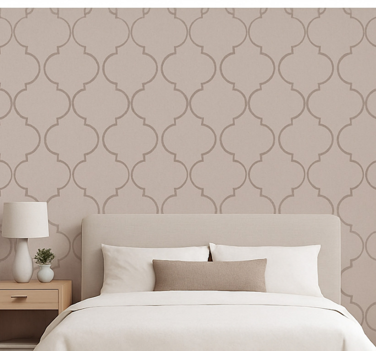 Behangpapier hoofdslaapkamer taupe linnen textuur effect - TenStickers