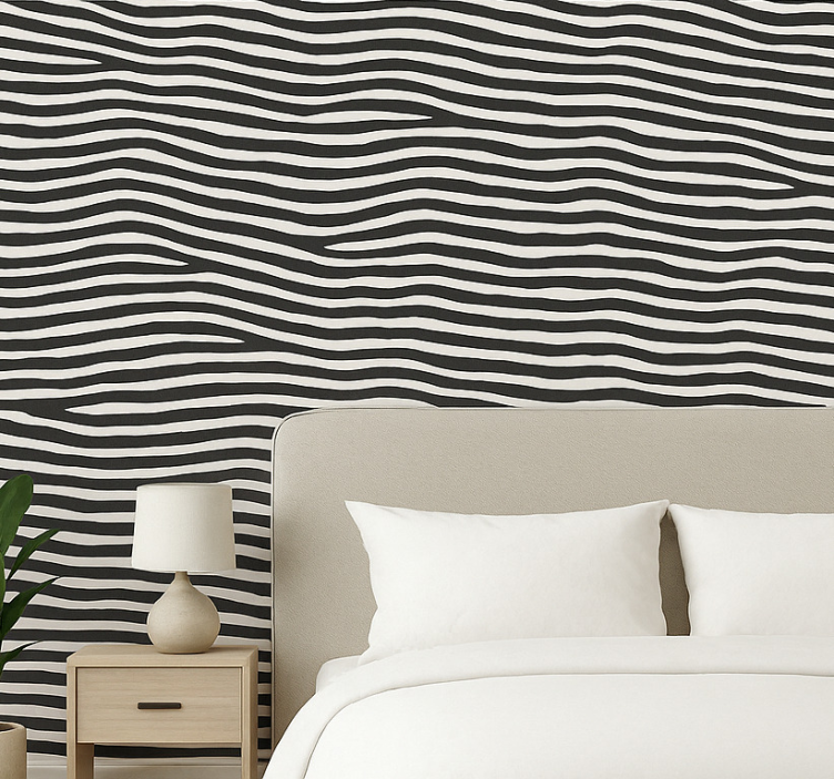 Behangpapier hoofdslaapkamer zebra print textuur - TenStickers