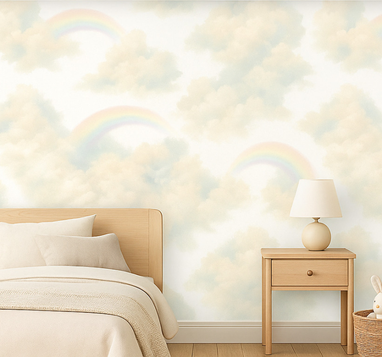 Behangpapier kinderkamer kleurrijke lucht - TenStickers