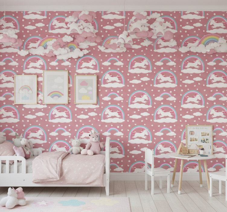 Behangpapier kinderkamer met magisch eenhoorn thema - TenStickers