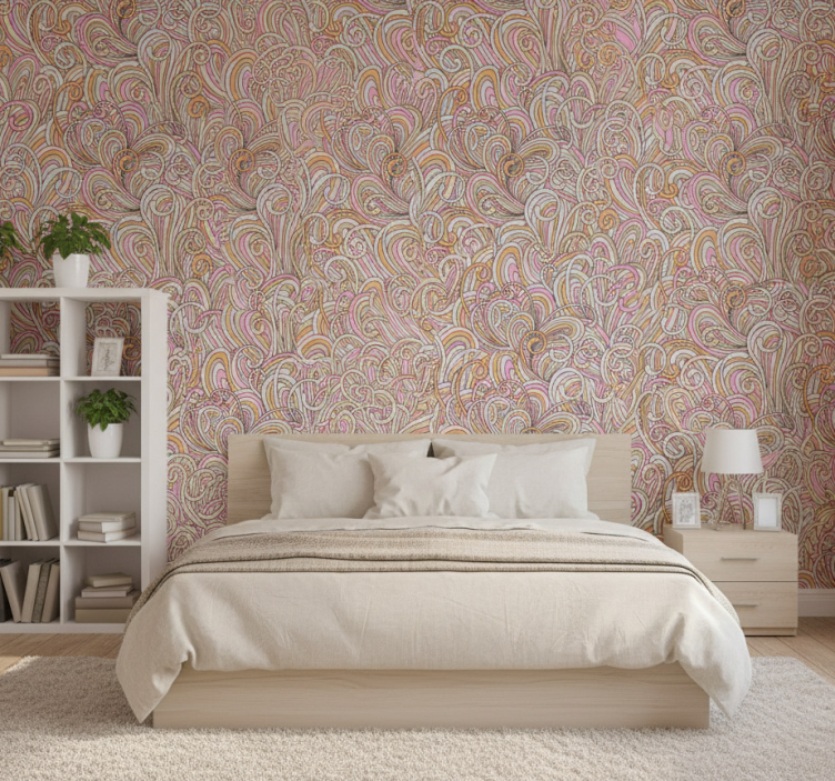 Slaapkamer behang met kallax abstract - TenStickers
