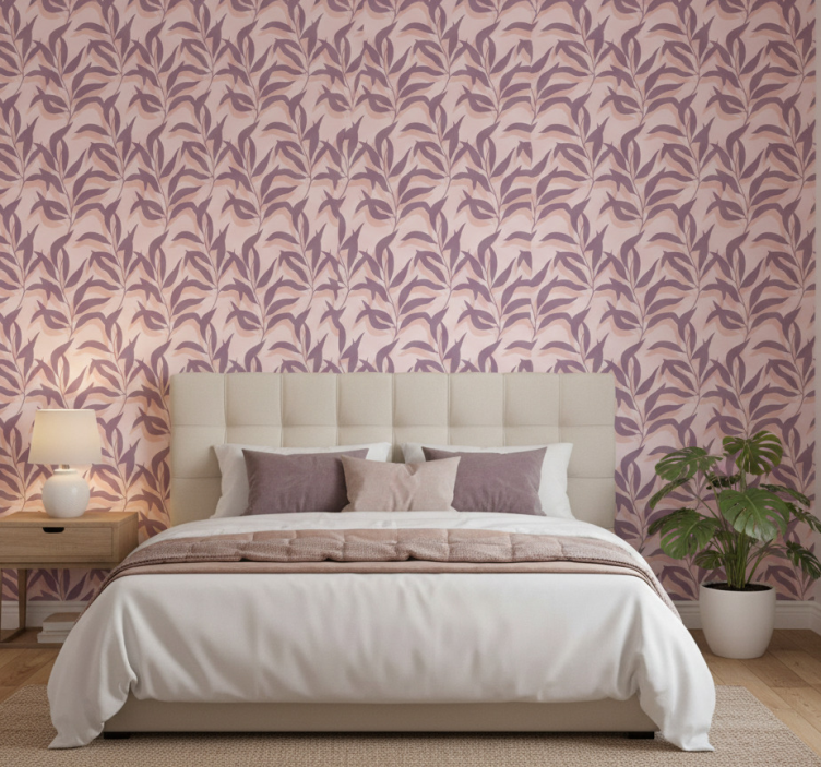 Behangpapier slaapkamer palma tropical blush ontwerp - TenStickers