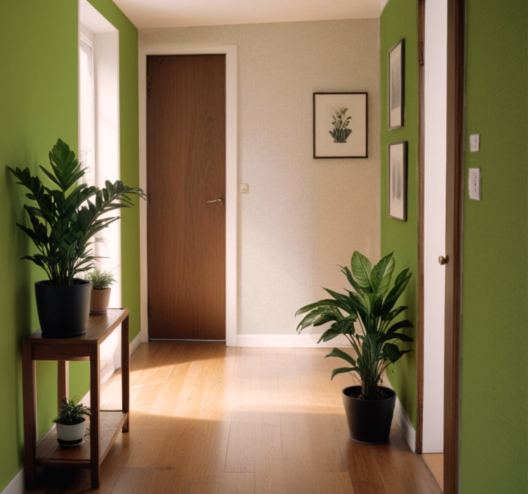 Beige linneneffect behangpapier gang - TenStickers