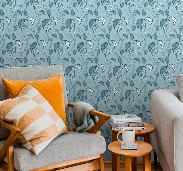 Scandinavische spruit behang bladeren - TenStickers