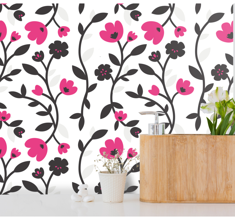 Bloemen behang bloesempatroon - TenStickers