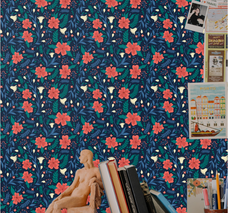 Bloemen behang botanische bloemenprint - TenStickers