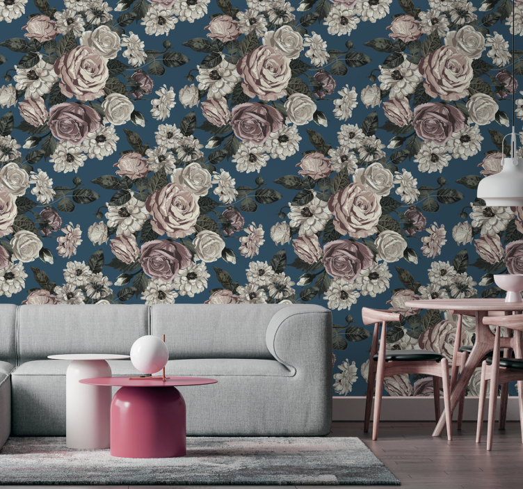 Bloemen behang elegante bloemen - TenStickers