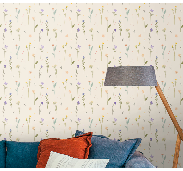 Bloemen behang wildebloemen elegantie - TenStickers